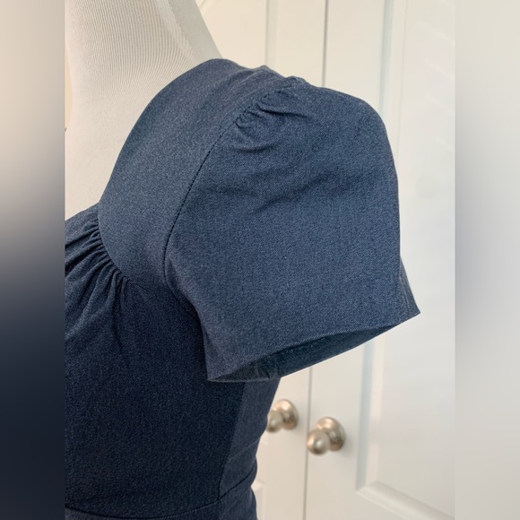 Like new! Stop Staring Denim Dress - Pin Up Style Sheath MIDI Dress - Picture 9 of 14